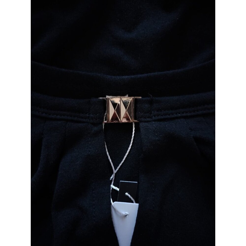 Saukole Womens Sleeveless Black Tank Top With Gold Accent Medium 65% Cotton. NWT - Picture 3 of 7